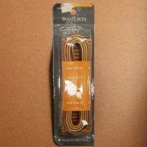 Bootlaces Genuine Leather Dark Tan One Pair Shoe String Work Boots NIP